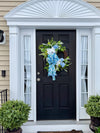 White Hydrangea Wreath w Peonies for Year Round, Spring Decor