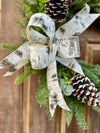 Winter Evergreen Wreath w Birch Bow