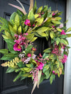 Bold Pops of Pink Florals Wreath for Spring and Summer