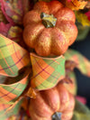 Traditional Pumpkin Crescent Wreath for Fall