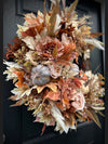 Boho Fall Wreath w Pumpkins