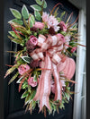 Pretty in Pink Fall Pumpkin Wreath