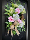 Pink Hydrangea Wreath for Year Round, Spring Decor