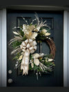 Opulent Pearl & Champagne Winter Wreath