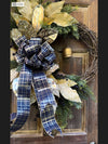 Classic Navy & Gold Winter Wreath