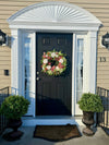 Cottagecore Cream & Coral Hydrangea Spring Wreath, Year Round Decor