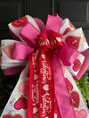 Large Valentines Day Bow for Wreath