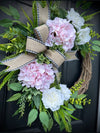 Cotton Candy Hydrangea Wreath for Spring Summer