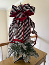 Plaid Tree Topper for Winter w D Stevens Double Sided Ribbon