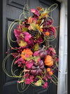 Whimsical Harvest Wreath with Pumpkins for Fall