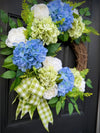 Blue Hydrangea Wreath for Year Round, Spring Decor