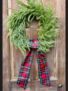 Red Plaid Wreath Sash for Christmas