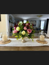 Elegant Peony Centerpiece with Garden Roses, Floral Arrangement