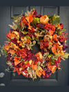 Lush Peony and Hydrangea Wreath for Fall