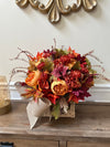 Charming Fall Floral Basket Arrangement w Peonies and Hydrangeas