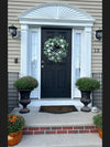 White Pumpkin and Lambs Ear Wreath for Fall