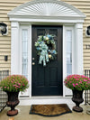 Blue Velvet Pumpkins Wreath for Fall