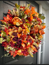 Lush Peony and Hydrangea Wreath for Fall