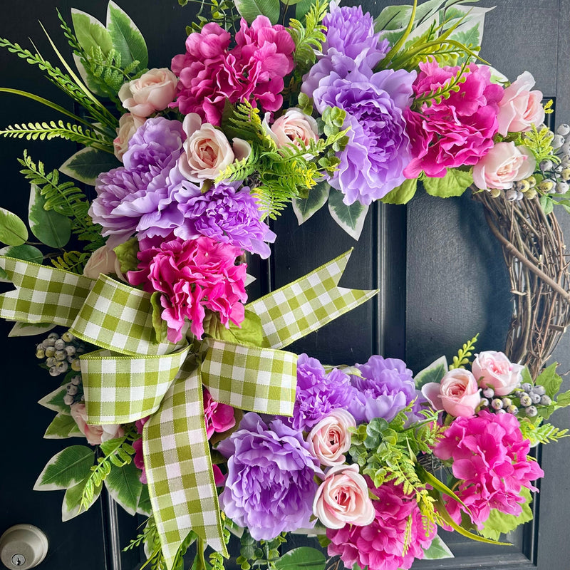 Summer Peony Wreath For Front Door, store Spring Hydrangea Wreath, Spring Floral Wreath, Easter Wreath, Year Round Wreath, Mother's Day Wreath.