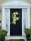 Lime Cream Peony and Rose Spring Wreath,