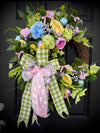 Easter Wreath w Cute Moss Bunnies for Spring